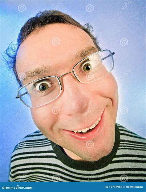 Funny Surprised Man in Glasses Portrait Stock Photo - Image of eyes ...