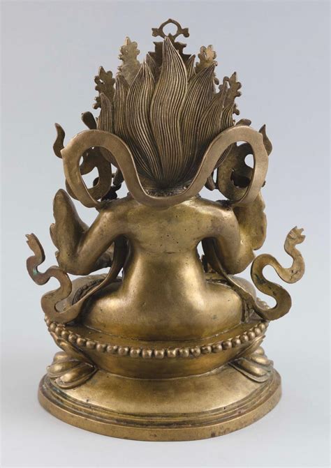 Lot Tibetan Gilt Bronze Figure Of Mahakala Late Th Century Height