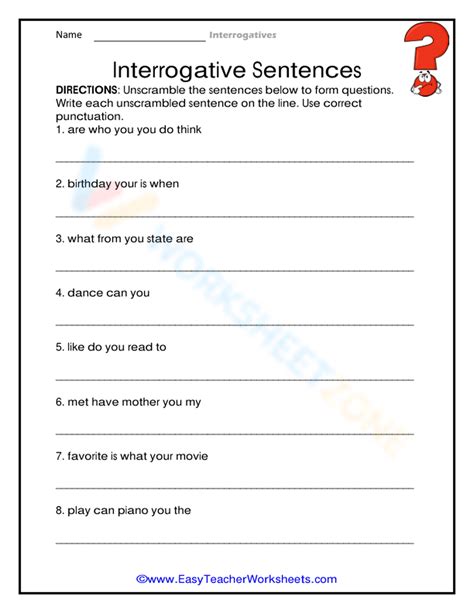 Declarative And Interrogative Sentences Worksheet Live Worksheets Worksheets Library