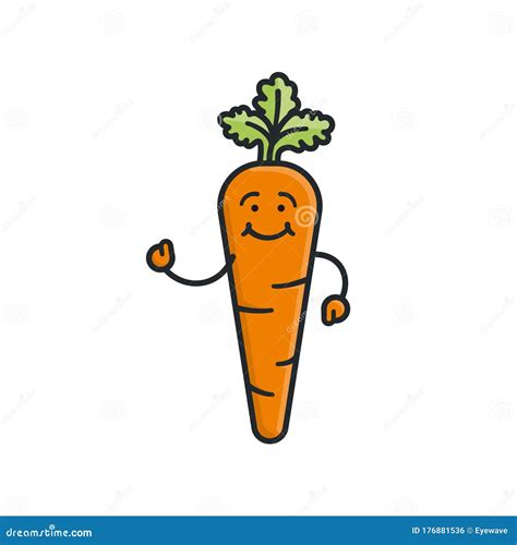 Carrot Cartoon Character Isolated Vector Illustration Stock Vector Illustration Of Character