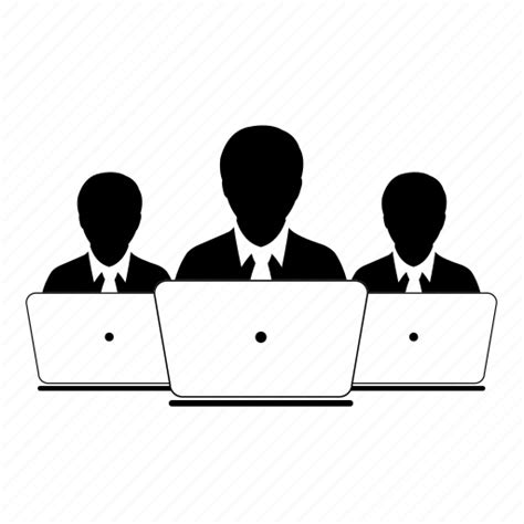 Group Men People Team Users Computer Laptop Icon Download On