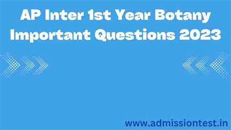 Ap Inter 1st Year Botany Important Questions 2023 Download Here