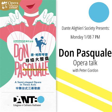 Don Pasquale Opera Talk Dante Alighieri Society In Hong Kong