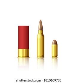 Different Types Cartridges Realistic Bullet Cartridge Stock Vector ...