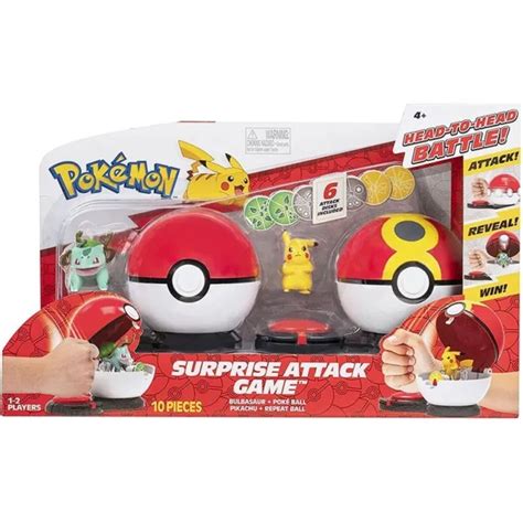 FIGURINE POKÉMON BULBIZARRE et Pikachu Jeu Pokéball Attaque Surprise