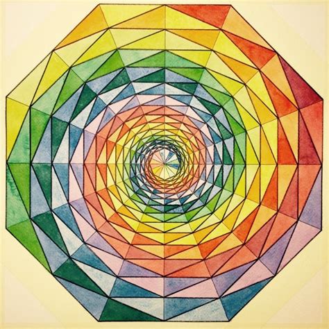 Fractal Geometry Symmetry Mathart Regolo Watercolor Aquarelle