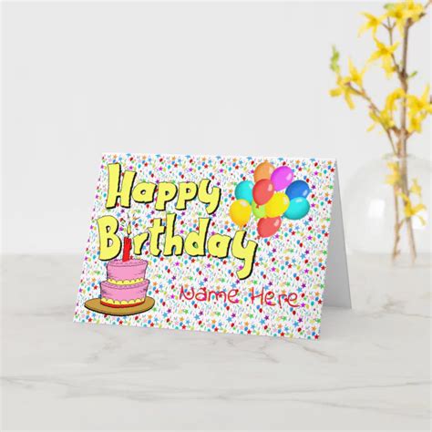 Happy Birthday/Name Card | Zazzle