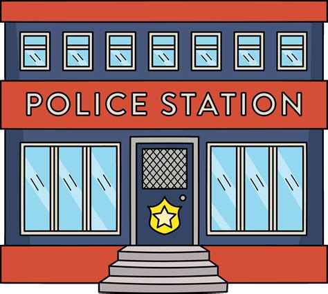 Police Station Cartoon Colored Clipart 37208271 Vector Art at Vecteezy