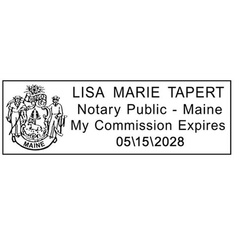 Maine Notary Pink Stamp Rectangle Simply Stamps