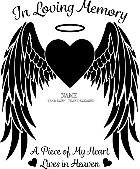 In Loving Memory Angel Wings Png  Svg Etsy