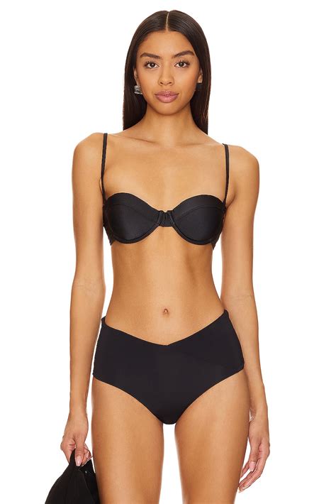 Solid Striped Maisie Bikini Top In Blackout Revolve