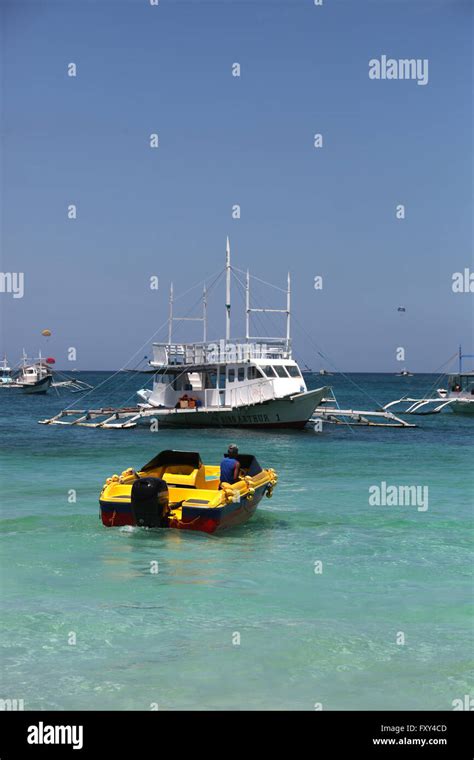 Speed Jukung Boats Boracay Island Philippines April Stock