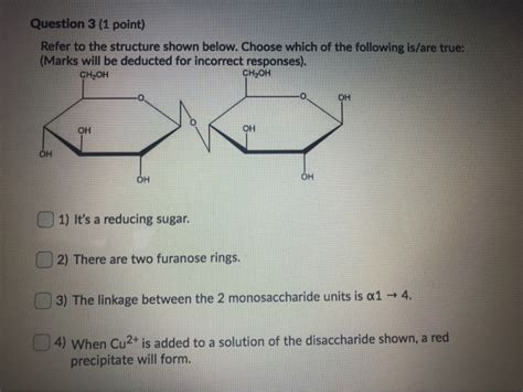 Solved Question 3 1 Point Refer To The Structure Shown Chegg