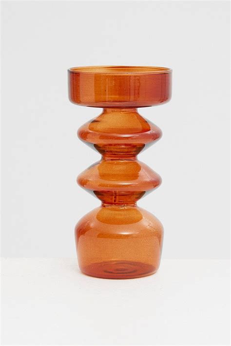 Brown Glass Candle Holder And Vase Ally Fashion