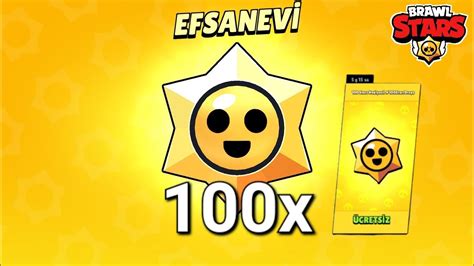 100 Tane Ücretsİz Efsanevİ Star Hedİyesİ AÇtim 😱 Brawl Stars Youtube