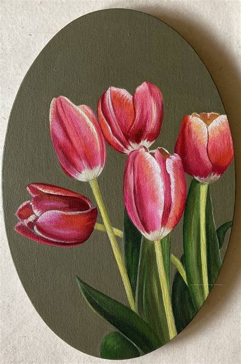 Tulip Garden II Painting | Art painting, Flower art painting, Canvas ...