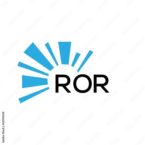 ROR letter logo. ROR blue image on white background and black letter ...