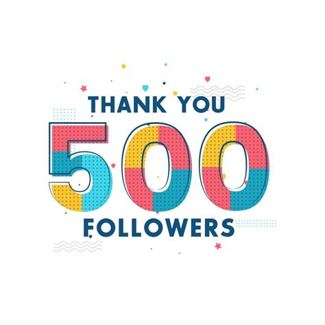 Thank You 500 Followers Celebration Greeting Card For Social Networks