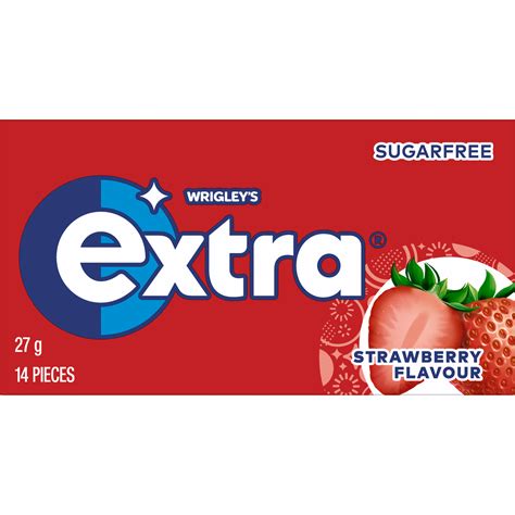 EXTRA STRAWBERRY FLAVOUR Sugarfree Chewing Gum 14 Pieces 27 g | Extra AU