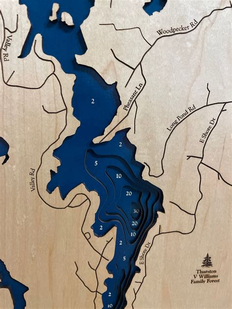 Highland Lake Custom Wood Map 3d Wall Art Contour Map Lake Etsy