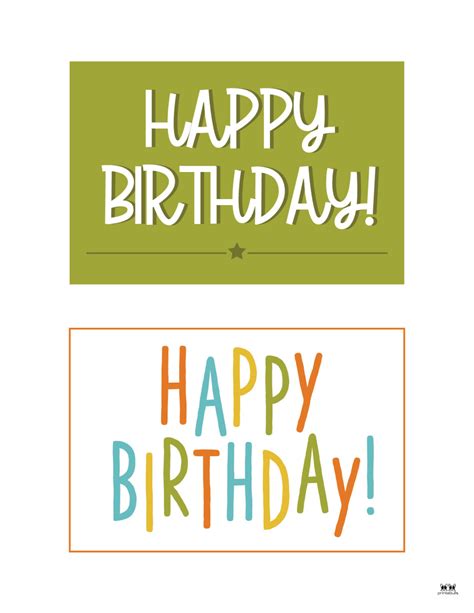 Printable Mini Birthday Cards