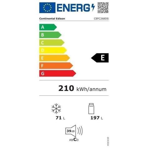 Continental Edison Cefc Ds R Frig Rateur Combin L Froid Statique