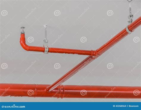 Fire Sprinkler With Piping Stock Photo - Image: 43268564