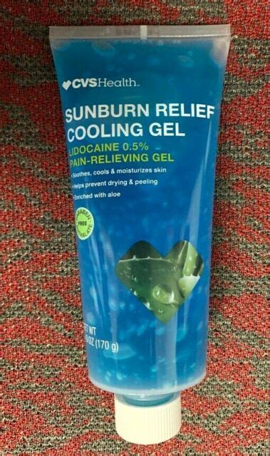 CVS Health Sunburn Relief Aloe Vera Cooling GEL With Lidocaine 6 Oz For