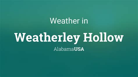 Weather for Weatherley Hollow, Alabama, USA