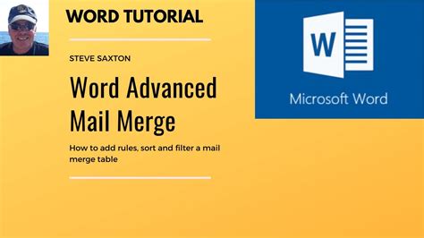 How To Use The Advanced Mail Merge Features In Microsoft Word YouTube