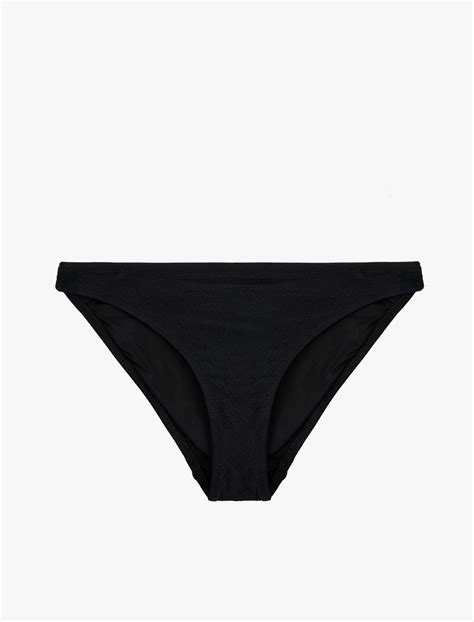 Siyah Kadın Dokulu Klasik Bikini Altı SAK MM Koton