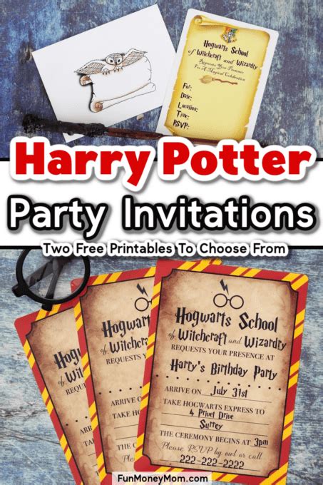 Harry Potter Invitations (free printables) | Fun Money Mom