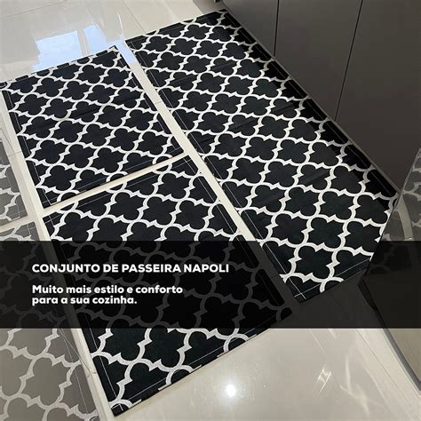 Kit Passadeira Em Tecido De Jacquard Tapete Antiderrapante Geometrica