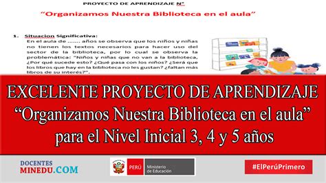 Proyecto De Aprendizaje Organizamos Nuestra Biblioteca En El Aula Hot