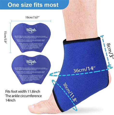 Hilph Large Ankle Ice Pack Wrap For Swelling Injuries Reusable Cold