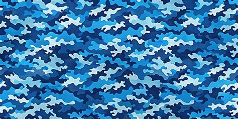 Blue Camouflage Pattern Seamless Texture Background Digital Paper Blue