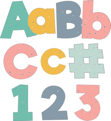 Carson Dellosa 219 Piece Speckled Boho Alphabet Bulletin Board Letters