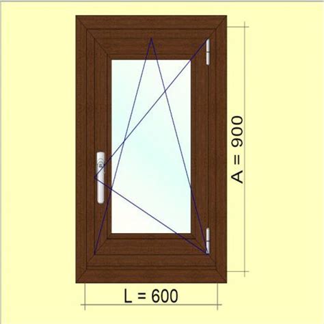 Ventana De PVC Oscilobatiente De Color Nogal De 60 X 90 Cm Con Cristal