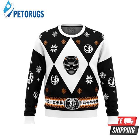 Mighty Morphin Power Rangers Black Ugly Christmas Sweaters Peto Rugs