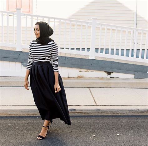 Pinterest Eighthhorcruxx Stripy Top And Black Maxi Skirt PINTEREST