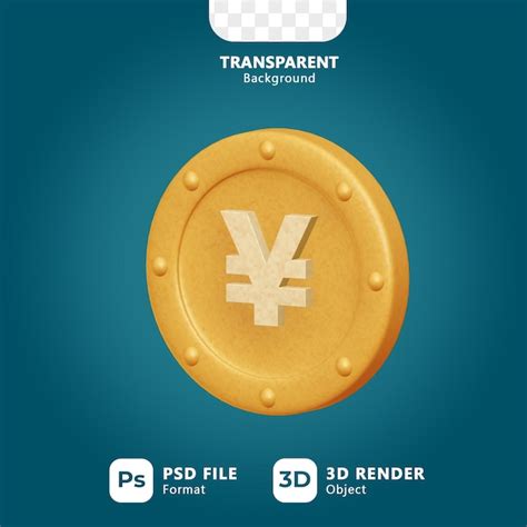 Premium PSD | Realistic 3d japanese yen coin money design