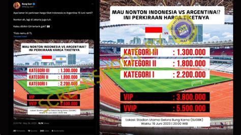 SALAH Daftar Harga Tiket Pertandingan Persahabatan Indonesia VS