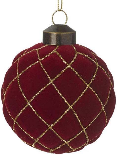 Red Velvet Bauble Christmas Decorations Baubles Noël And Co