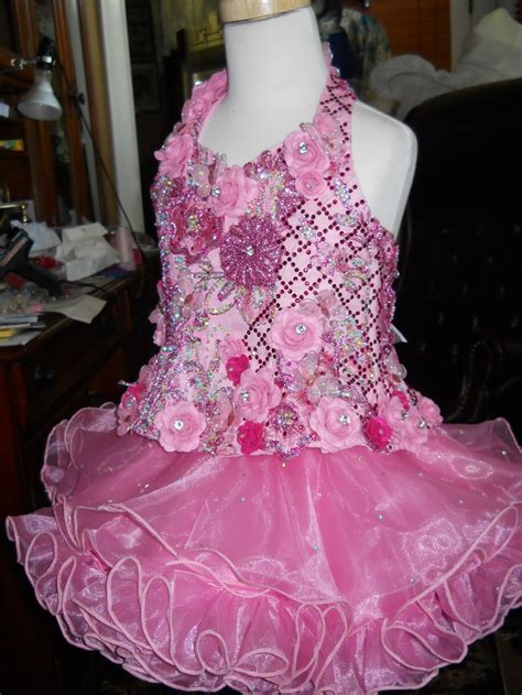 National Full Glitz Pageant Dress Custom Ooak Made In Usa Size