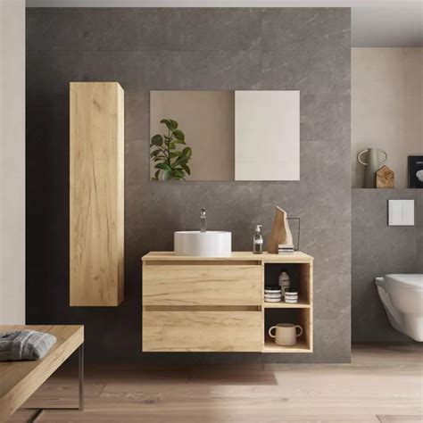 Mobile Bagno Portalavabo 100 Cm Rovere Africa Con Vano A Giorno E