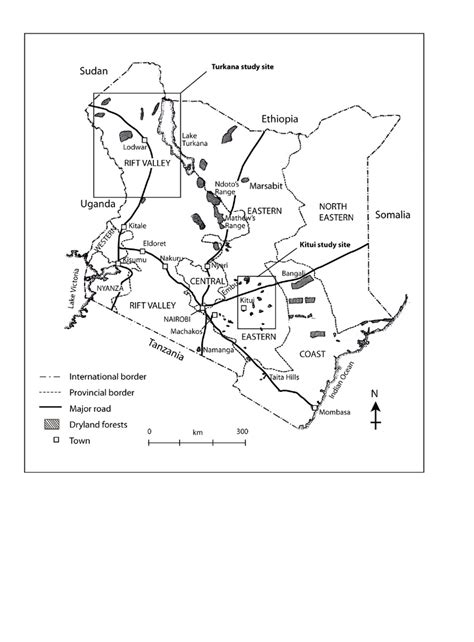 map  kenya   location   case study sites