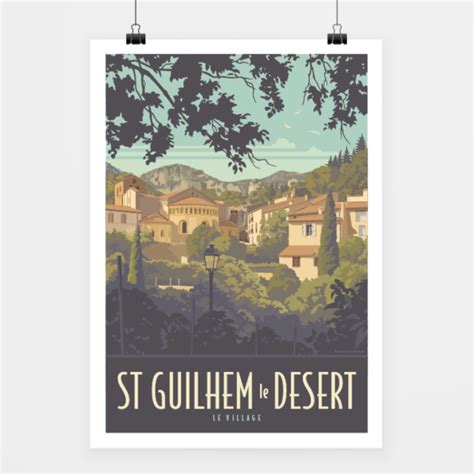 Affiche St Guilhem Le D Sert Le Village Travel Poster