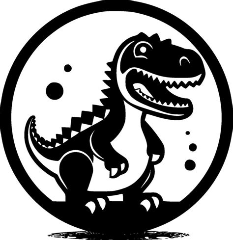 Dino, Black and White Vector illustration 27210680 Vector Art at Vecteezy