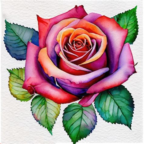 Premium Photo | Red rose watercolor painting design