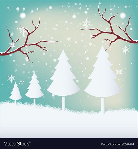 Some White Trees In Winter With Two Naked Vector Image
